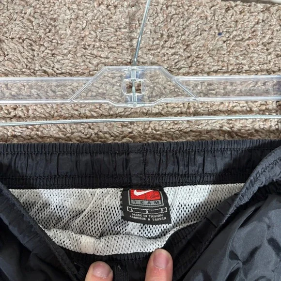 Vintage Nike Track Pants Men's Black White Lined Y2K Grunge Skate Goth Size L - Picture 6 of 10